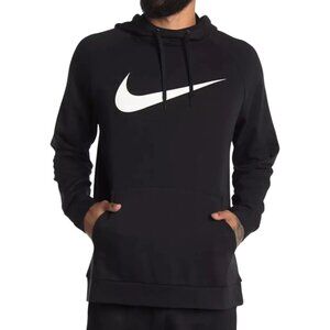 Nike Big Swoosh Therma-Fit Hoodie Sweatshirt Black White Men's Sizes L XL NWT